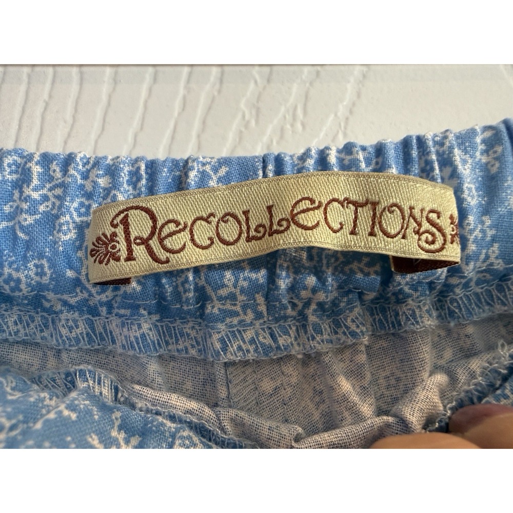 Recollections Blue Calico Floral Maxi Prairie Skirt Historical Costumes XS Civil - Picture 5 of 10